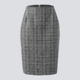 thumbnail image 2 of Pencil Plaid Skirts For Women Fall Winter High Waist Bodycon Knee Length Wool Midi Skirt With Slit Club Basic Leisure Dailywear, 2 of 7