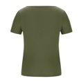 thumbnail image 5 of QUNYINEY Casual Women's T Shirts Crew Neck Solid Short Sleeve Tops Slim Ribbed Cut Out Pullover Shirts, 5 of 6