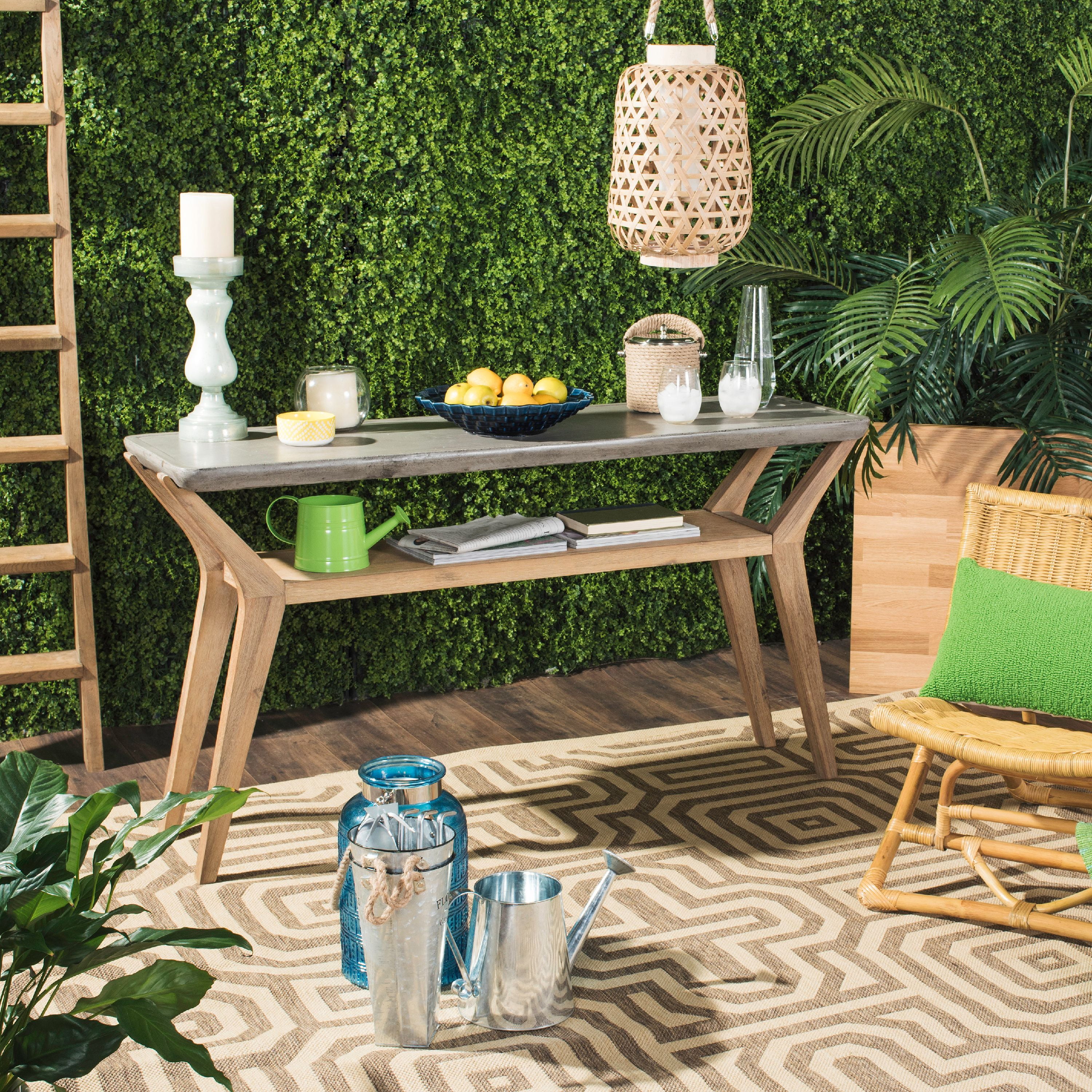 How do you make an outdoor concrete console table?