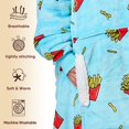 thumbnail image 3 of Manta portátil con capucha Yescool Fries, franela, forro polar sherpa, 3 of 7