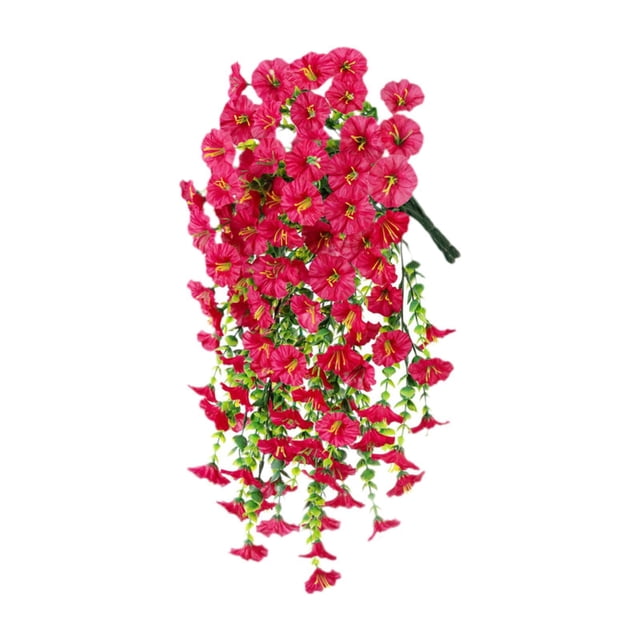 Guirnalda de flores artificiales colgantes con forma de lágrima de primavera que no se decolora. Rosa rojo