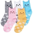 thumbnail image 3 of 5 Pairs Womens Grils Cute Animal Socks, Dog Cat Socks, Novelty Funny Crew Sock, Animal Gifts for Women Dog and Cat Lovers, 3 of 6