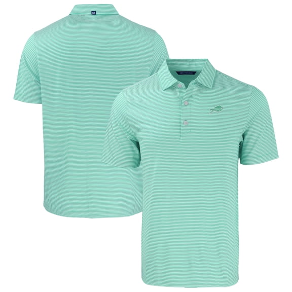Men's Cutter & Buck Light Green Buffalo Bills Forge Eco Double Stripe Stretch Recycled Polo