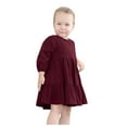 thumbnail image 6 of EnJoCho toddler Kids Dress Baby Girl Linen Long Sleeve Solid Color Casual Dresses Little Children Girl Summer Trendy Dress Outfits Cute Dresses 18-24 Months, 6 of 8