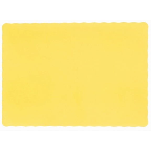 1000 Scalloped Edge Paper Placemats 10" X 14" Dinner Size 26 Colors - Yellow