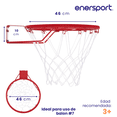 thumbnail image 4 of Aro de Basquetbol Profesional Enersport 46 cm de Diámetro Acero para Interiores y Exteriores, 4 of 5