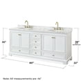 thumbnail image 5 of Wyndham Collection Deborah 80" Cabinet Wood Double Bathroom Vanity in White/Gold, 5 of 6