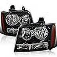 thumbnail image 3 of SPEC-D TUNING Black Headlights Compatible with 2007-2014 Chevy Avalanche, 2007-2014 Tahoe Suburban, L+R Pair Head Light Lamp Assembly, 3 of 4
