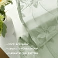 thumbnail image 5 of XWZO Kitchen Sheer Valance Curtain 18 Inch Pack of 2, Lace Patterned Semi Sheer Curtains for Bedroom, Short Elegant Voile Sheer Drapes for Home Decoration, 42 x 18 Inches, Sage Green, 5 of 9