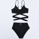 thumbnail image 5 of Traje de baño para mujer Traje de baño de color sólido para mujer + bañador y bikini de moda Traje de baño dividido Trajes de baño para mujer, 5 of 8