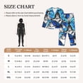 thumbnail image 6 of Bingfone Womens Pajama Sets Blue And White Butterflies Print,Long Sleeve Loungewear Pajamas Set-Large, 6 of 9
