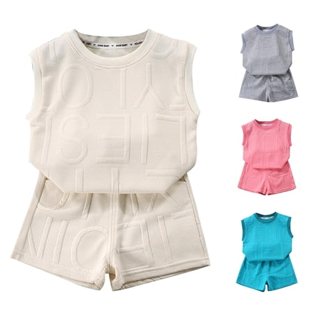 Summer Children s Vest Set Boys Sleeveless Summer Clothes Large Children s Style Loose Version Of Children s Clothing Pant Set for Boys 10-11 Years