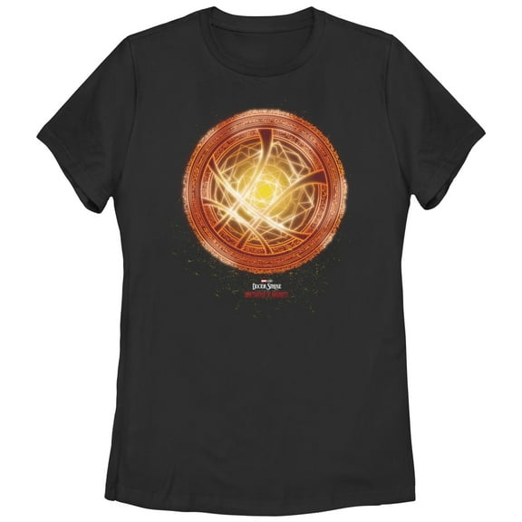 Women's Marvel Doctor Strange in the Multiverse of Madness Orange Rune  Graphic Tee Black 2X Large