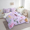 thumbnail image 3 of Manfei Fashion Music Gift Bedding Comforter Set 7 Pieces,Musical Glover Silhouette Full Bedding Set,Modern Guitar Pinao Fitted Sheet Flat Sheet For Princess,Microfiber Bedroom Decor, 3 of 8