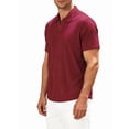 thumbnail image 2 of Mens Casual Shirt Summer Short Sleeve Vacation Button Beach Knit Stretchy Golf Shirts Wine Red XXL, 2 of 7