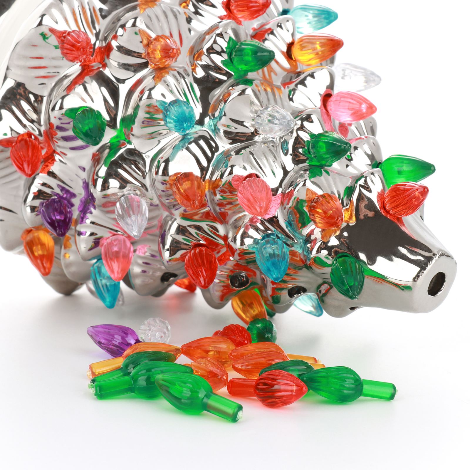 121 Ampoules De Rechange Multicolores Pour Sapin De Noël En Céramique - Formes étoiles, Oiseaux, Ondulées