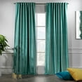 thumbnail image 2 of 3S Brother's Extra Long Solid Luxury Matte Velvet Soft Curtain Powder Blue Single Panel Hanging Back Tap & Rod Pocket Home Décor 5-25 Feet Custom Made Curtains -Made in Turkey Each(52"x63"), 2 of 7