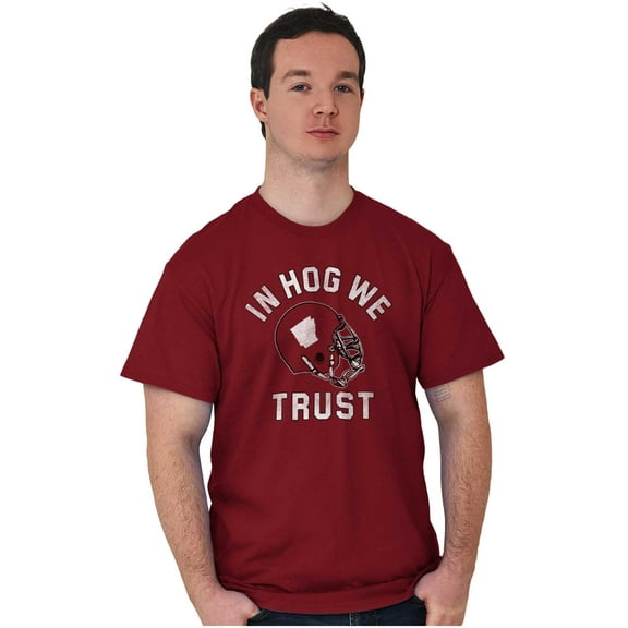 Arkansas in Hog We Trust Funny AR Men's Graphic T Shirt Tees Brisco Brands 2X