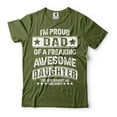 thumbnail image 5 of Mens Dad shirt Proud Dad Of A Freaking Awesome Daughter Shirt Father's Day Shirt Dad Daughter Shirt (Large Grey), 5 of 6