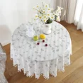 thumbnail image 3 of Mantel redondo de algodón con borlas, cubierta de mesa Circular Floret a prueba de polvo para cocina, comedor, decoración de mesa, 3 of 5