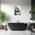 thumbnail image 3 of ZHONGYUTONG Funny Animal Canvas Wall Art Bathroom Pictures Wall Decor Black and White Capybara Painting for Toilet Decor Framed (12.00" x 18.00"), 3 of 5