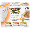 Purina Fancy Feast Wet Cat Food  Poultry & Beef Classic Pate Collection Grain Free Variety Pack  3 oz. (24 Pack) BEST BY MAR 2027