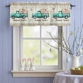 thumbnail image 4 of Valance Curtains for Kitchen Windows Easter Farm Truck Bunny Eggs Rod Pocket Valance Spring Butterfly on Retro Linen Short Window Curtain Topper for Bedroom Living Room Bathroom 42x12in,1&nbsp;Panel, 4 of 9
