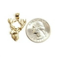 thumbnail image 2 of 14k yellow Gold deer buck male head Hunting Pendant charm gift jewelry 2g, 2 of 12