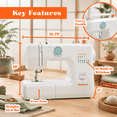 Unbranded Beginner Portable Sewing Machine with 12 Built-In Stitches ...