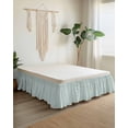 thumbnail image 2 of Blue Green Wrap Around Bed Skirts for Queen Bed 16" Drop,Bed Skirt with Adjustable Elastic Belt Dust Ruffle Bed Valance for Bedroom Hotel Grid Checkered Plaid Gingham Lattice Trellis Bed Frame Cover, 2 of 7