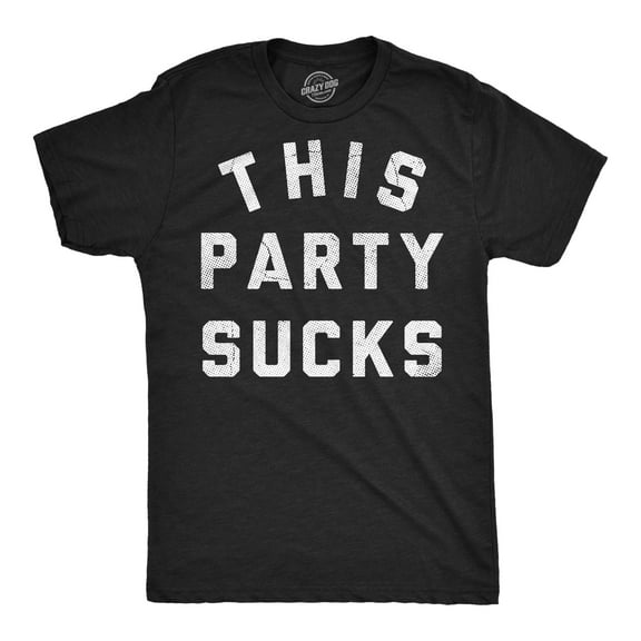 Mens Funny T Shirts This Party Sucks Sarcastic Partying Graphic Novelty Tee for Men Graphic Tees