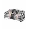 thumbnail image 2 of Black Cow Floral Couch Cover, Black Buffalo Plaid Farmhouse Animals Oversized Sofa Cover Blanket for 3 Cushion Couch, Sectional Sofa Slipcover Furniture Protector for Living Room Bedroom 71''x150'', 2 of 9