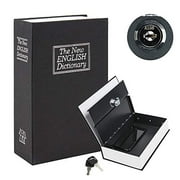KYODOLED Book Safe with Key Lock, Portable Metal Safe Box, Dictionary Diversion Book Safe,Secret Book Hidden Safe,9.5" x 6.1" x 2 .2" Black Large
