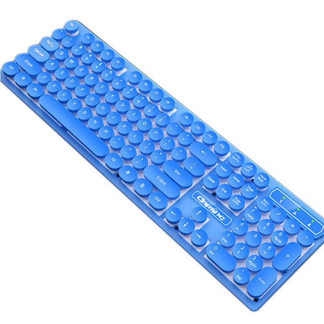 Botón de tecla redonda retro Teclado para juegos USB con cable 104 teclas Teclado anti-fantasma impermeable Eigraketly DZ7592-04