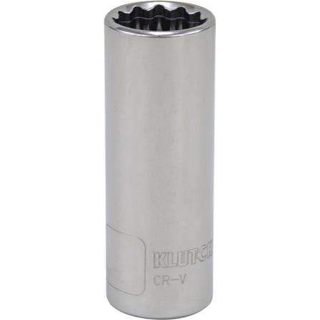Klutch Deep Socket, Metric, 18mm, 1/2in.-Drive, 12-Pt.