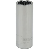 Klutch Deep Socket, Metric, 18mm, 1/2in.-Drive, 12-Pt.