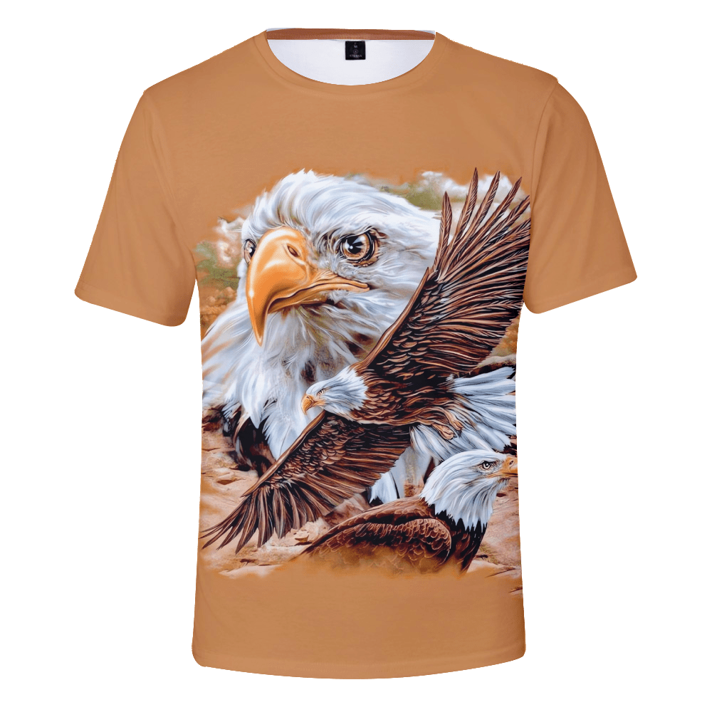 : Portrait of A Bald Eagle 3D Printed Womens T Shirts