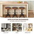 thumbnail image 5 of Bar Stool 21-27inch Counter Height Adjustable Rustic Kitchen Island Stool Vintage Shop Stool Farmhouse Coffee Chairs, 5 of 15