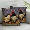 thumbnail image 2 of Nawypu Vintage Black Black Buffalo Plaids Style Farmhouse Country Animal Throw Pillow Covers Farm Poultry Chicken Pillow Case Home Outdoor Decorative Cushion Cover 2pc, 2 of 6