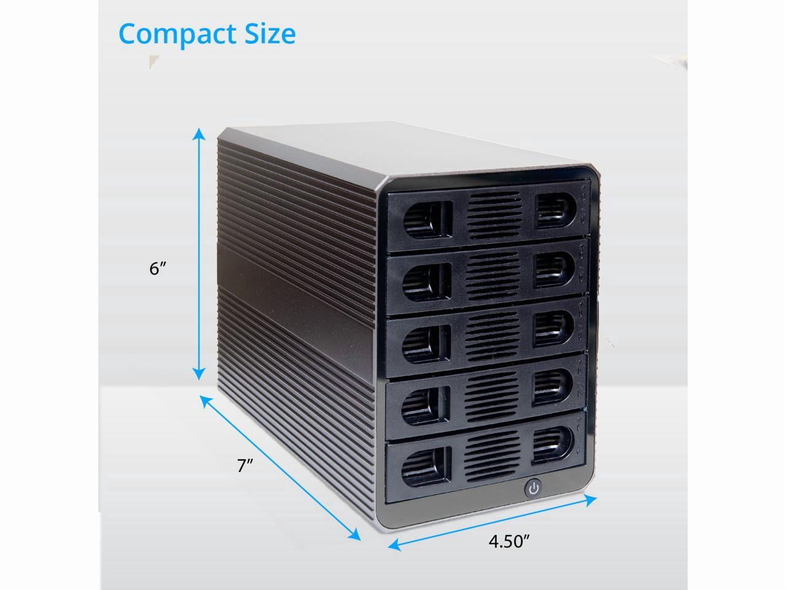 5 Bay USB 3.2 Type-C 10Gbps Daisy-Chain Hard Drive Enclosure DAS, Support 120TB (5x 24TB) 2.5" & 3.5" SATA HDD/SSD - SY-ENC50128