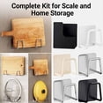 thumbnail image 4 of Scale Holder for Bathroom Wall, Universal Scales Holders Bathroom Wall, No Drill Bathroom Scale Body Weight Stand, Stainless Steel Sturdy Organizers for Kitchen, Fitness Room, Cabinet Home (6, E), 4 of 6