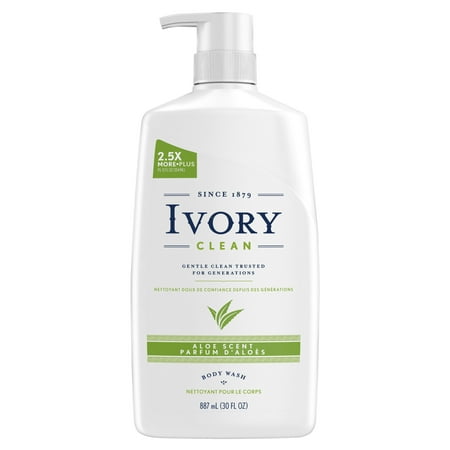 (3 pack) Ivory Clean Aloe Body Wash, 30 oz