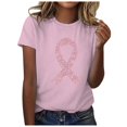 thumbnail image 1 of LUOGENLI T-shirts pour Femme pour Femmes T-shirts pour Femmes D Mode Décontractée Ruban Imprimé Promotionnel International Mois Manches Courtes Col Rond T-Shirt Haut T-shirts pour Femmes T-Shirt Graphique Vêtements d'Été TTG, 1 of 3