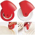 thumbnail image 1 of 2 Pcs Pastry Cutter and Edge Decorator, Dough Cutter Baking Accessories Pizza Cutter, Pizza Pastry Grid Cutter Pastry Cake Decoration Cutter Plastic Wheel Roll, 1 of 5
