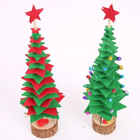 Handmade Holiday Decorations Mini Christmas Tree Handmade Xmas Kids Game Wall Hanging Decoration Holiday Home Showcase Mini Decor Kids Ornament Gift ()