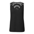thumbnail image 6 of Womens Tops Women Fashion Solid Casual Sexy Vest Back Hollowed Lace Top T Shirt Workout Tops Large Woman Shirt Thin Tee Shirts Short Sleeve Athletic Top Womens Long Sleeve T Shirts plus Loose Black M, 6 of 6