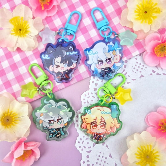 Genshin Impact - Alhaitham | Kaveh | Neuvillette | Wriothesley - Mini Acrylic Keychain Charm (1 keychain)