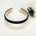 thumbnail image 5 of Unique Bargains 2 Pcs Solid Simple Satin Headbands Fashion Anti Slip Hair Accessories for Women White Black 0.63" Wide, 5 of 7