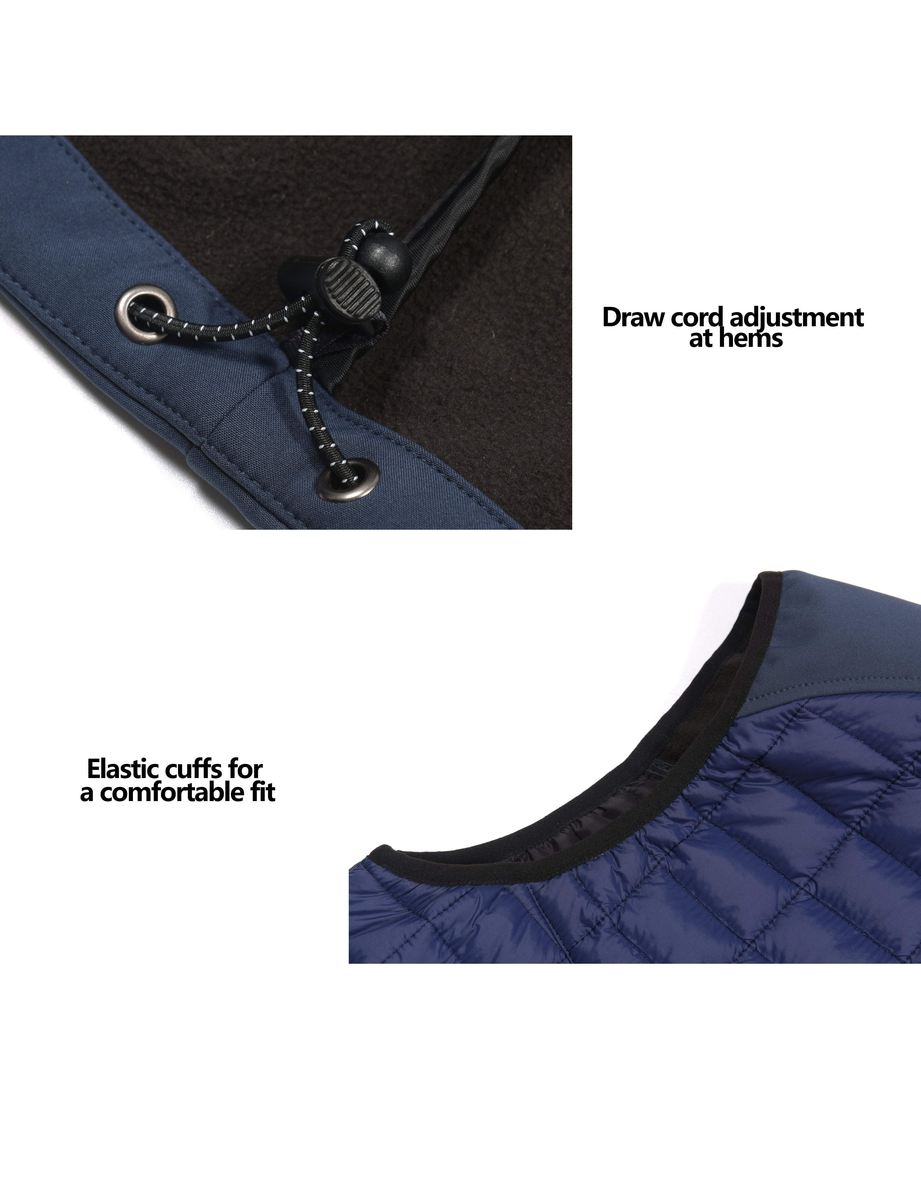 Little Donkey Andy Men’s Lightweight Puffer Vest, Warm Outdoor Sleeveless Jacket for Hiking Travel Running Blue XL