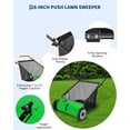 thumbnail image 5 of Push Lawn Sweeper 26" – 4 Spinning Brushes, Adjustable Height, 7 Cu.ft Bag, Steel Frame – Manual Yard Grass Leaf Collector for Lawns Gardens, 5 of 7